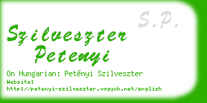 szilveszter petenyi business card